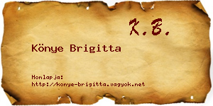 Könye Brigitta névjegykártya